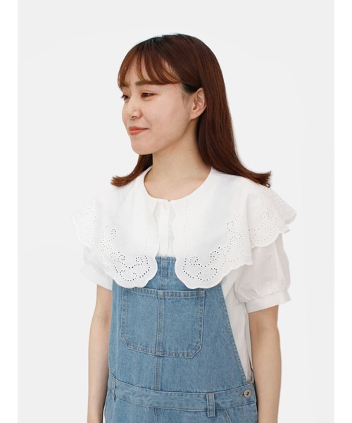 ehka sopo（エヘカソポ）の「【QR】オーバーオール（サロペット/オーバーオール・レディース・ピンク/サックスブルー/オフホワイト・ﾌﾘ-）」の7枚目の写真