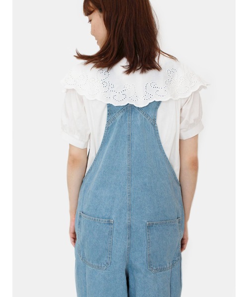 ehka sopo（エヘカソポ）の「【QR】オーバーオール（サロペット/オーバーオール・レディース・ピンク/サックスブルー/オフホワイト・ﾌﾘ-）」の8枚目の写真