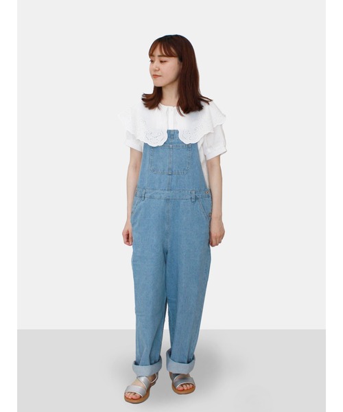 ehka sopo（エヘカソポ）の「【QR】オーバーオール（サロペット/オーバーオール・レディース・ピンク/サックスブルー/オフホワイト・ﾌﾘ-）」の9枚目の写真