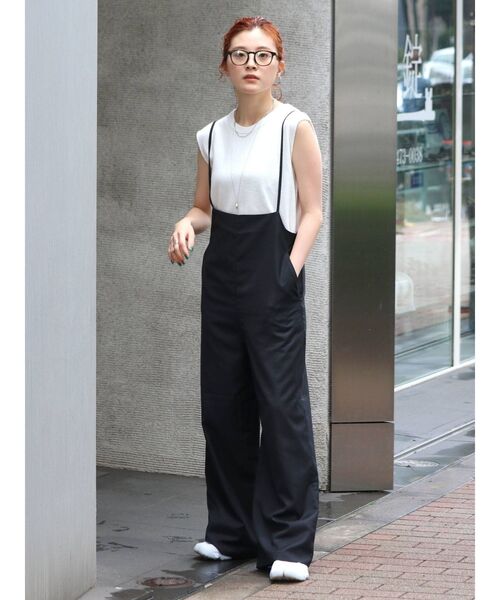 Ungrid（アングリッド）の「サスペンダー付きルーズパンツ（つなぎ/オールインワン・レディース・ブラック/ベージュ・FREE）」の9枚目の写真