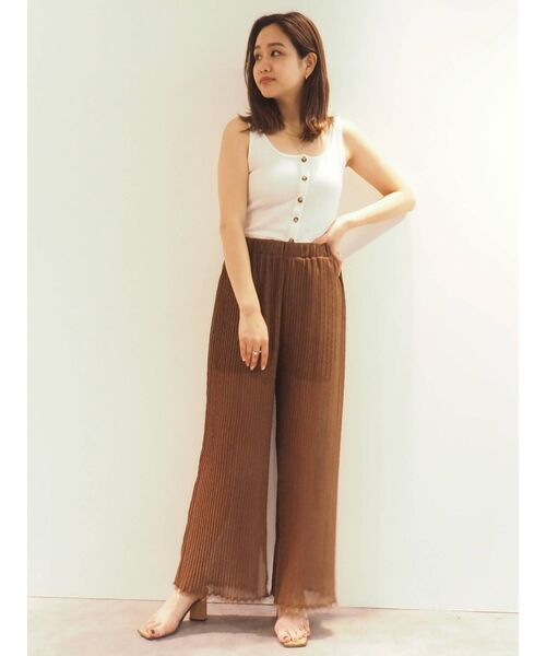 EVRIS（エヴリス）の「プリーツイージーワイドパンツ（その他パンツ・レディース・ブラック/ブラウン/グリーン・FREE）」の14枚目の写真