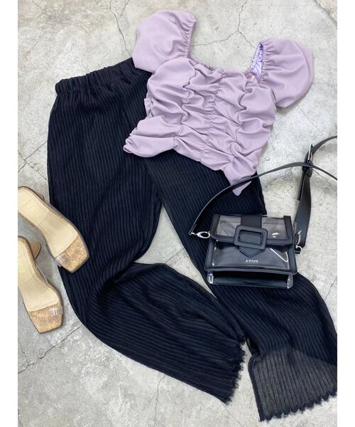 EVRIS（エヴリス）の「プリーツイージーワイドパンツ（その他パンツ・レディース・ブラック/ブラウン/グリーン・FREE）」の15枚目の写真