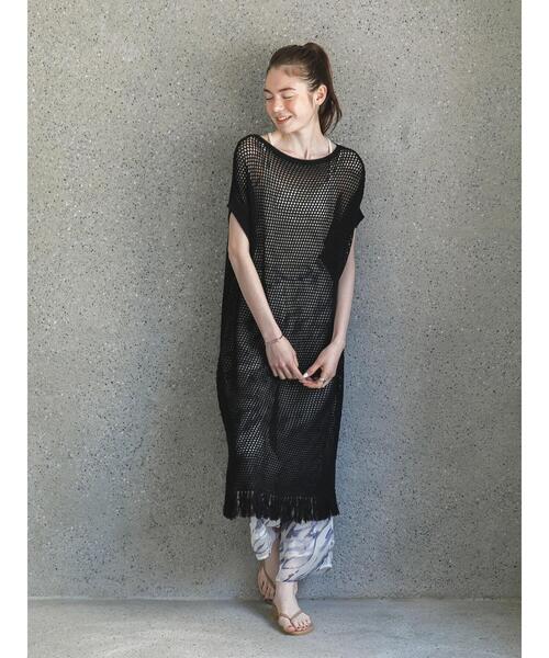 セール 裾フリンジメッシュロングワンピース ワンピース Koe コエ のファッション通販 Zozotown