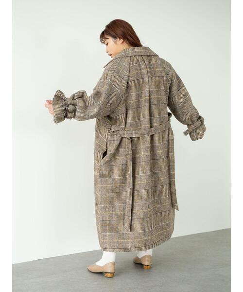 SLURR（スラ―）の「【大きいサイズ】4Wayステンカラーコート(チェック)（ステンカラーコート・レディース・チェック・L）」の14枚目の写真