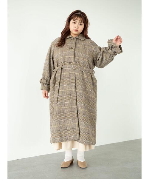 SLURR（スラ―）の「【大きいサイズ】4Wayステンカラーコート(チェック)（ステンカラーコート・レディース・チェック・L）」の15枚目の写真