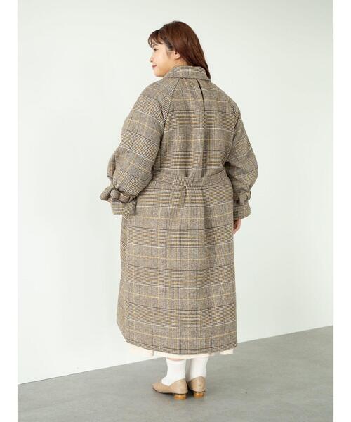 SLURR（スラ―）の「【大きいサイズ】4Wayステンカラーコート(チェック)（ステンカラーコート・レディース・チェック・L）」の17枚目の写真