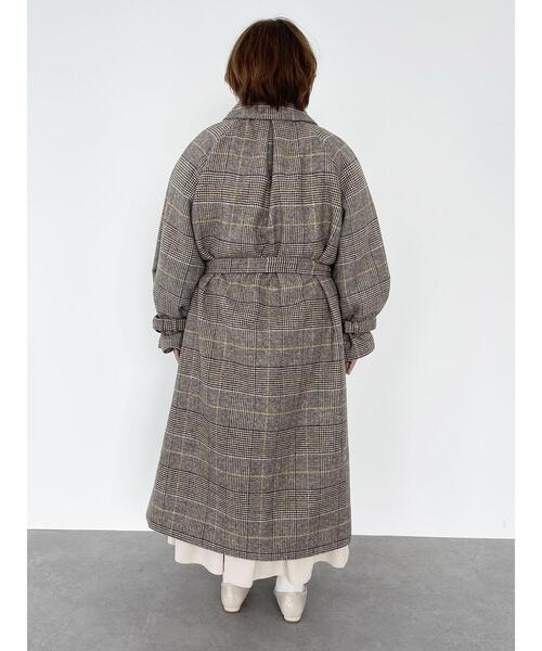 SLURR（スラ―）の「【大きいサイズ】4Wayステンカラーコート(チェック)（ステンカラーコート・レディース・チェック・L）」の20枚目の写真