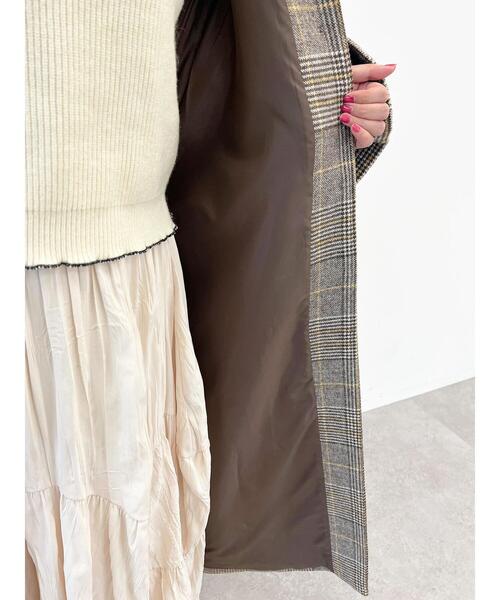 SLURR（スラ―）の「【大きいサイズ】4Wayステンカラーコート(チェック)（ステンカラーコート・レディース・チェック・L）」の21枚目の写真