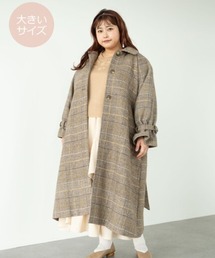 SLURR | 【大きいサイズ】4Wayステンカラーコート(チェック)(ステンカラーコート)