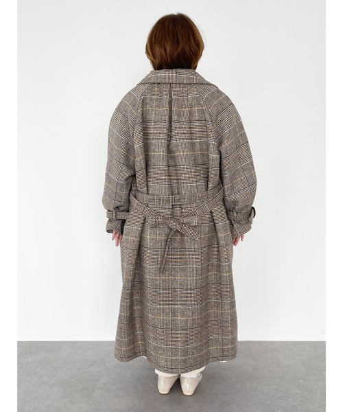 SLURR（スラ―）の「【大きいサイズ】4Wayステンカラーコート(チェック)（ステンカラーコート・レディース・チェック・L）」の8枚目の写真