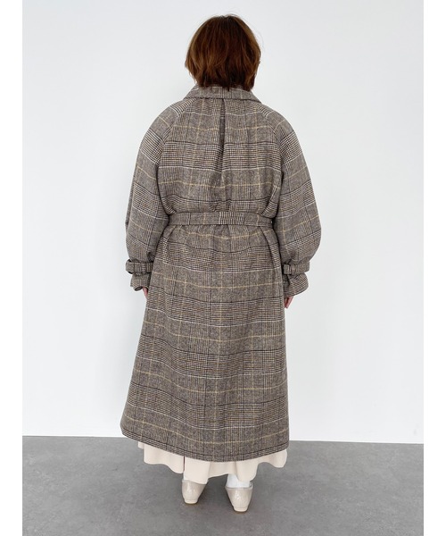 SLURR（スラ―）の「【大きいサイズ】4Wayステンカラーコート(チェック)（ステンカラーコート・レディース・チェック・L）」の10枚目の写真