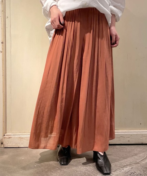 BEARDSLEY（ビアズリー）の「スカートみえしてオールシーズン使えるシフォンギャザーパンツ（その他パンツ・レディース・ブラック/オレンジ・FREE）」の21枚目の写真