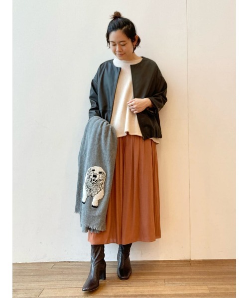 BEARDSLEY（ビアズリー）の「スカートみえしてオールシーズン使えるシフォンギャザーパンツ（その他パンツ・レディース・ブラック/オレンジ・FREE）」の20枚目の写真