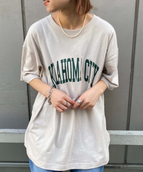 CIAOPANIC TYPY（チャオパニックティピー）の「【ZOZOTOWN限定】 OKLAHOMACITYカレッジロゴユニセックスTee（Tシャツ/カットソー・メンズ・ネイビー/ホワイト系その他/チャコールグレー/ベージュ系その他・L/M/XL）」の3枚目の写真