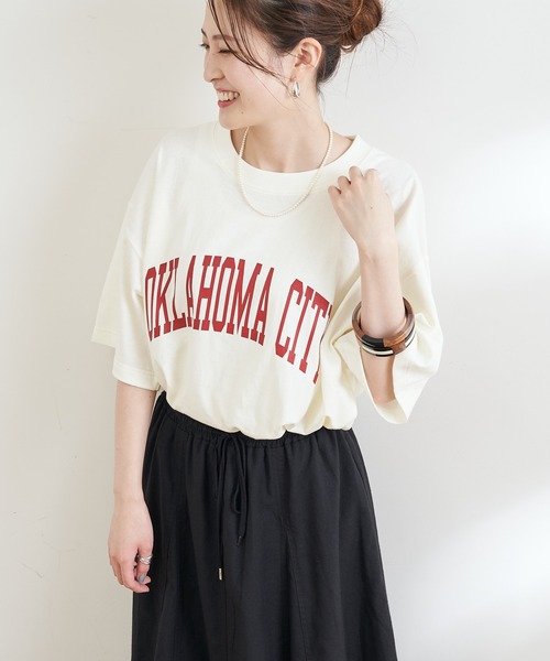 CIAOPANIC TYPY（チャオパニックティピー）の「【ZOZOTOWN限定】 OKLAHOMACITYカレッジロゴユニセックスTee（Tシャツ/カットソー・メンズ・ネイビー/ホワイト系その他/チャコールグレー/ベージュ系その他・L/M/XL）」の6枚目の写真