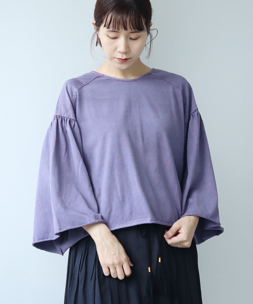 cardo fabrica（カルドファブリカ）の「◇クリアスピン製品染め ワイドスリーブ ショートカーディガン（カーディガン/ボレロ・レディース・グレー/チャコールグレー/パープル・FREE）」の3枚目の写真