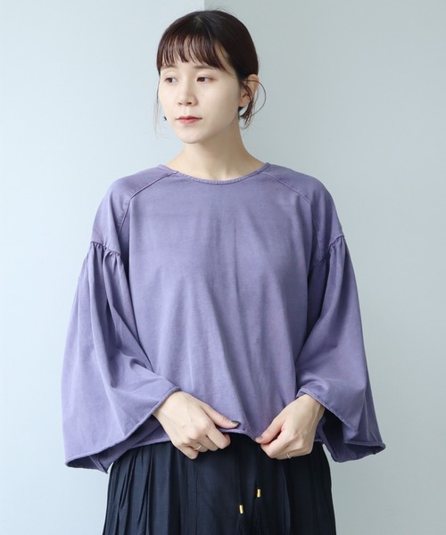 cardo fabrica（カルドファブリカ）の「◇クリアスピン製品染め ワイドスリーブ ショートカーディガン（カーディガン/ボレロ・レディース・グレー/チャコールグレー/パープル・FREE）」の9枚目の写真