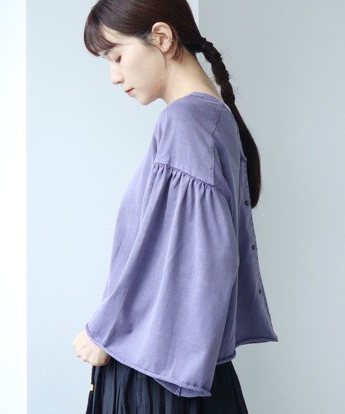 cardo fabrica（カルドファブリカ）の「◇クリアスピン製品染め ワイドスリーブ ショートカーディガン（カーディガン/ボレロ・レディース・グレー/チャコールグレー/パープル・FREE）」の14枚目の写真