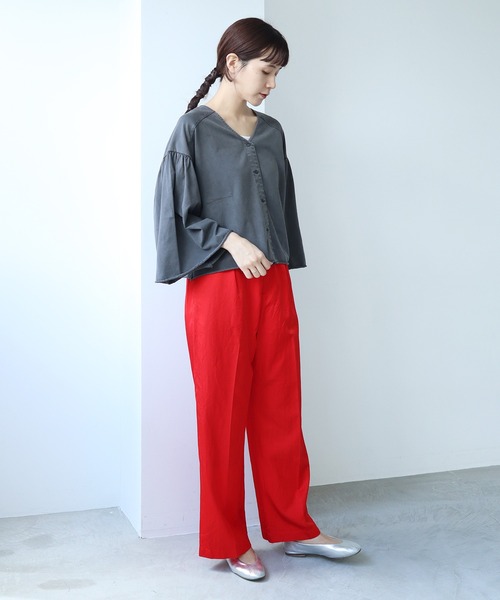 cardo fabrica（カルドファブリカ）の「◇クリアスピン製品染め ワイドスリーブ ショートカーディガン（カーディガン/ボレロ・レディース・グレー/チャコールグレー/パープル・FREE）」の12枚目の写真