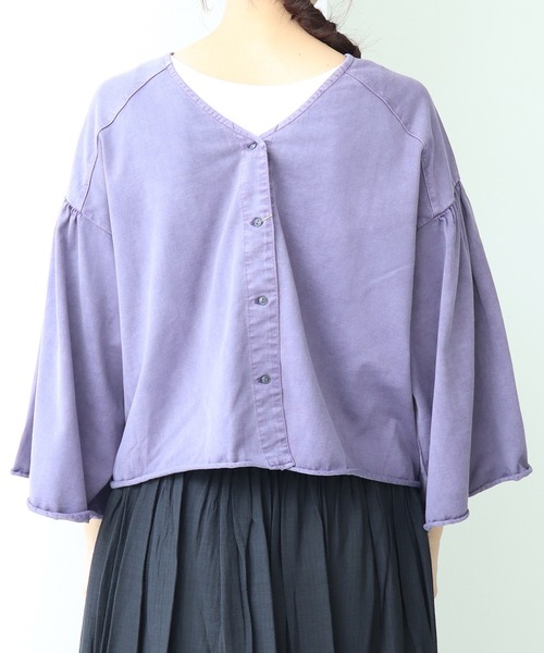 cardo fabrica（カルドファブリカ）の「◇クリアスピン製品染め ワイドスリーブ ショートカーディガン（カーディガン/ボレロ・レディース・グレー/チャコールグレー/パープル・FREE）」の22枚目の写真