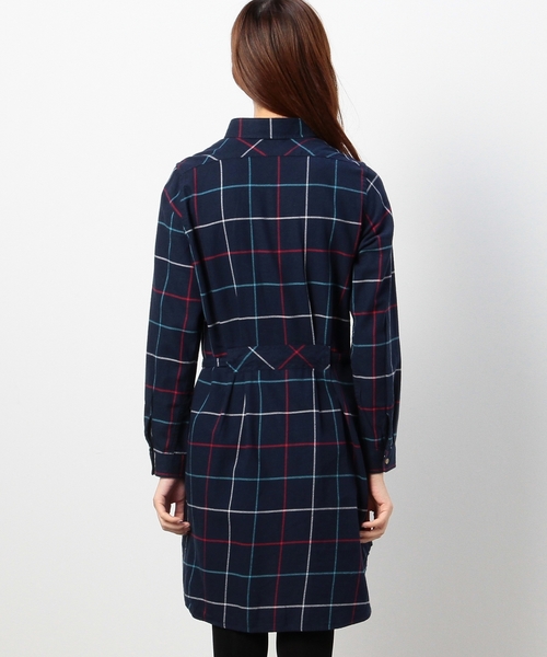 coen（コーエン）の「ビッグタッターソールネルシャツワンピース（シャツワンピース・レディース・オフホワイト/ネイビー・MEDIUM/LARGE）」の3枚目の写真