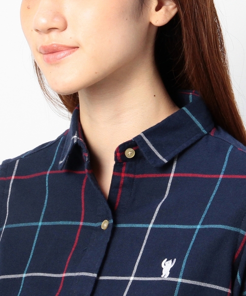 coen（コーエン）の「ビッグタッターソールネルシャツワンピース（シャツワンピース・レディース・オフホワイト/ネイビー・MEDIUM/LARGE）」の7枚目の写真