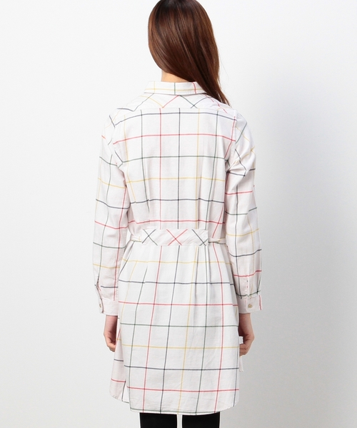 coen（コーエン）の「ビッグタッターソールネルシャツワンピース（シャツワンピース・レディース・オフホワイト/ネイビー・MEDIUM/LARGE）」の13枚目の写真