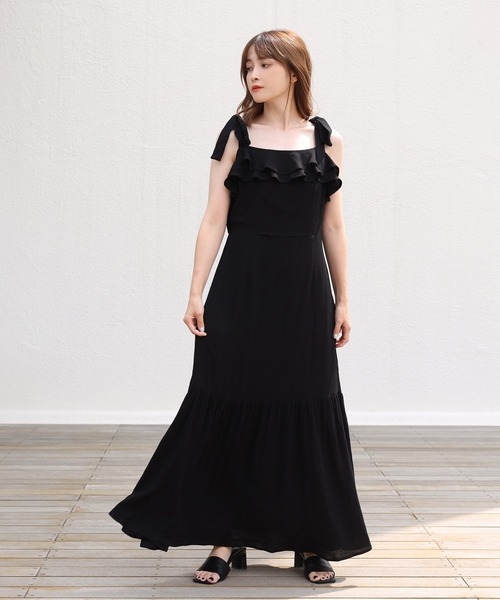 one after another NICE CLAUP（ワンアフターアナザーナイスクラップ）の「フレアマーメイドワンピース（ワンピース・レディース・ブラック/オフホワイト/その他・FREE）」の2枚目の写真