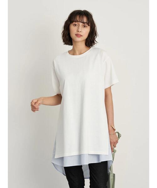 earth music&ecology（アースミュージックアンドエコロジー）の「SET2点スリットカットチュニック+スリーブレスチュニック ＊（チュニック・レディース・ミント/ブラック/ベージュ/オフホワイト・FREE）」の15枚目の写真