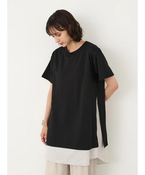 earth music&ecology（アースミュージックアンドエコロジー）の「SET2点スリットカットチュニック+スリーブレスチュニック ＊（チュニック・レディース・ミント/ブラック/ベージュ/オフホワイト・FREE）」の11枚目の写真