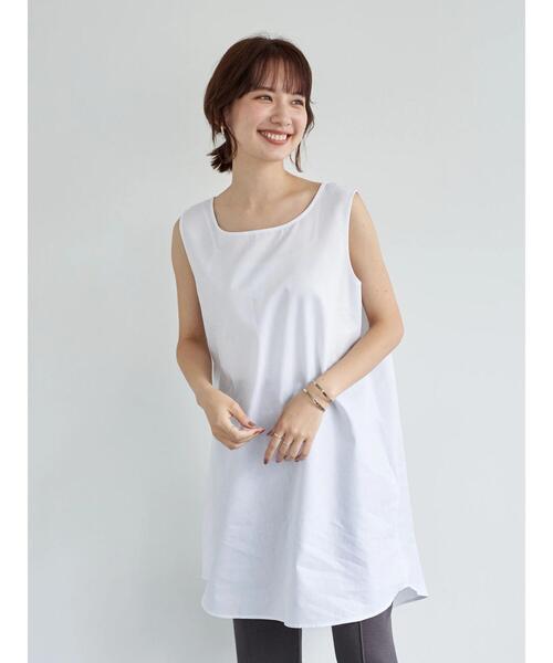 earth music&ecology（アースミュージックアンドエコロジー）の「SET2点スリットカットチュニック+スリーブレスチュニック ＊（チュニック・レディース・ミント/ブラック/ベージュ/オフホワイト・FREE）」の12枚目の写真