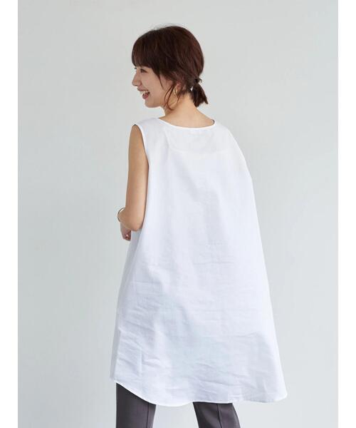 earth music&ecology（アースミュージックアンドエコロジー）の「SET2点スリットカットチュニック+スリーブレスチュニック ＊（チュニック・レディース・ミント/ブラック/ベージュ/オフホワイト・FREE）」の18枚目の写真