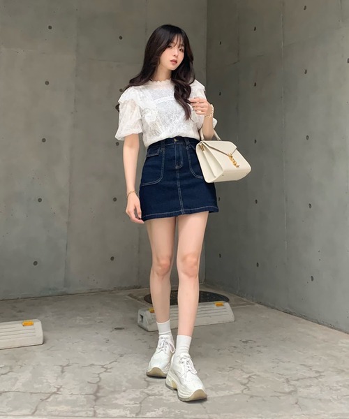 titty＆Co. PETIT by poyo（ティティーアンドコープティバイポヨ）の「【titty&Co.PETIT by POYO】フラワーレースレイヤードブラウス（シャツ/ブラウス・レディース・オフホワイト/ブラック・FREE）」の15枚目の写真