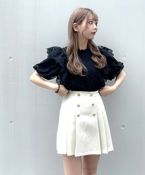 titty＆Co. PETIT by poyo（ティティーアンドコープティバイポヨ）の「【titty&Co.PETIT by POYO】フラワーレースレイヤードブラウス（シャツ/ブラウス・レディース・オフホワイト/ブラック・FREE）」の22枚目の写真