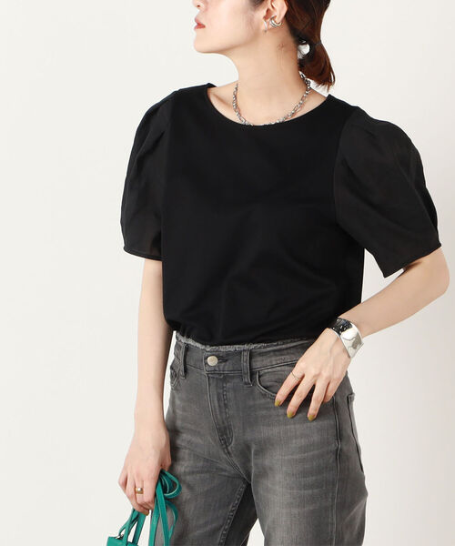 NOLLEY’S(ノーリーズ)の「袖布帛プルオーバーカットソー(Tシャツ/カットソー・レディース・ブラック/ベージュ/ブルー系その他7・38/36)」の20枚目の写真