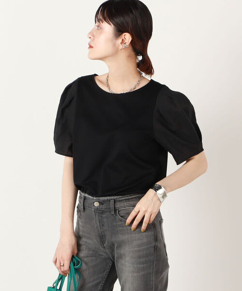 NOLLEY’S(ノーリーズ)の「袖布帛プルオーバーカットソー(Tシャツ/カットソー・レディース・ブラック/ベージュ/ブルー系その他7・38/36)」の19枚目の写真
