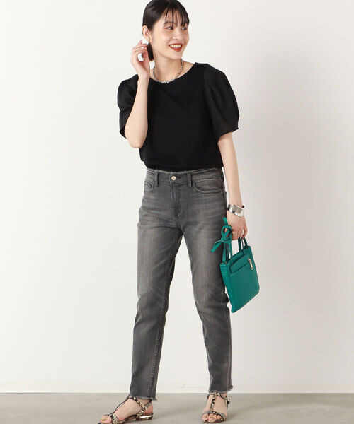 NOLLEY’S(ノーリーズ)の「袖布帛プルオーバーカットソー(Tシャツ/カットソー・レディース・ブラック/ベージュ/ブルー系その他7・38/36)」の18枚目の写真