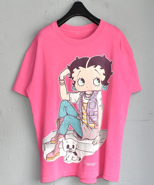 Betty ヴィンテージ古着 プリント 90 S トップス Betty Boop ベティ ブープ プリント ｔシャツ Tシャツ カットソー Vintage ヴィンテージ のファッション