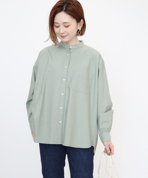 AMERICAN HOLIC（アメリカンホリック）の「【WEB限定】綿オックスシャツ（シャツ/ブラウス・レディース・グレー/オフホワイト/カーキ/サックスブルー/ピンクベージュ・M/L）」の2枚目の写真