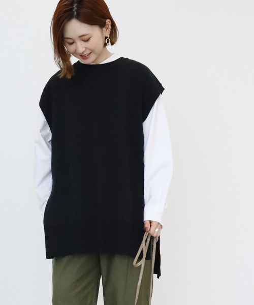 AMERICAN HOLIC（アメリカンホリック）の「【WEB限定】綿オックスシャツ（シャツ/ブラウス・レディース・グレー/オフホワイト/カーキ/サックスブルー/ピンクベージュ・M/L）」の6枚目の写真