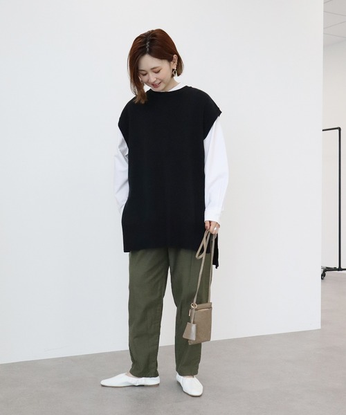 AMERICAN HOLIC（アメリカンホリック）の「【WEB限定】綿オックスシャツ（シャツ/ブラウス・レディース・グレー/オフホワイト/カーキ/サックスブルー/ピンクベージュ・M/L）」の13枚目の写真