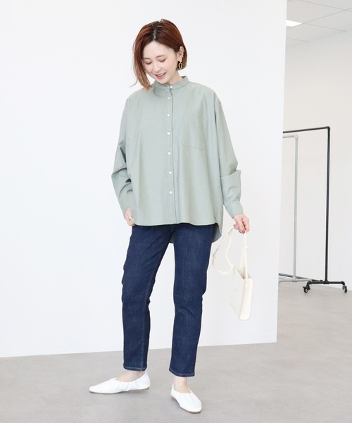 AMERICAN HOLIC（アメリカンホリック）の「【WEB限定】綿オックスシャツ（シャツ/ブラウス・レディース・グレー/オフホワイト/カーキ/サックスブルー/ピンクベージュ・M/L）」の12枚目の写真