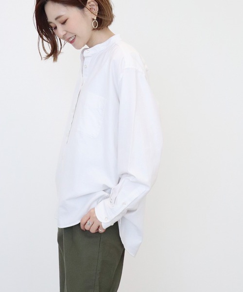 AMERICAN HOLIC（アメリカンホリック）の「【WEB限定】綿オックスシャツ（シャツ/ブラウス・レディース・グレー/オフホワイト/カーキ/サックスブルー/ピンクベージュ・M/L）」の8枚目の写真