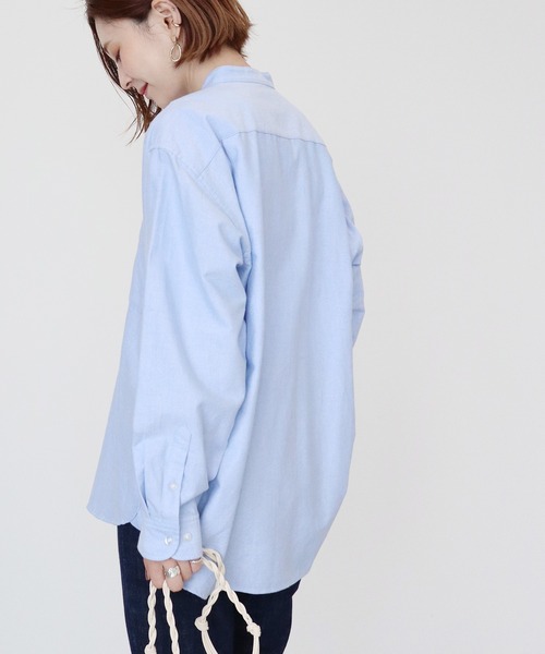 AMERICAN HOLIC（アメリカンホリック）の「【WEB限定】綿オックスシャツ（シャツ/ブラウス・レディース・グレー/オフホワイト/カーキ/サックスブルー/ピンクベージュ・M/L）」の10枚目の写真