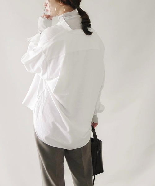 AMERICAN HOLIC（アメリカンホリック）の「【WEB限定】綿オックスシャツ（シャツ/ブラウス・レディース・グレー/オフホワイト/カーキ/サックスブルー/ピンクベージュ・M/L）」の20枚目の写真