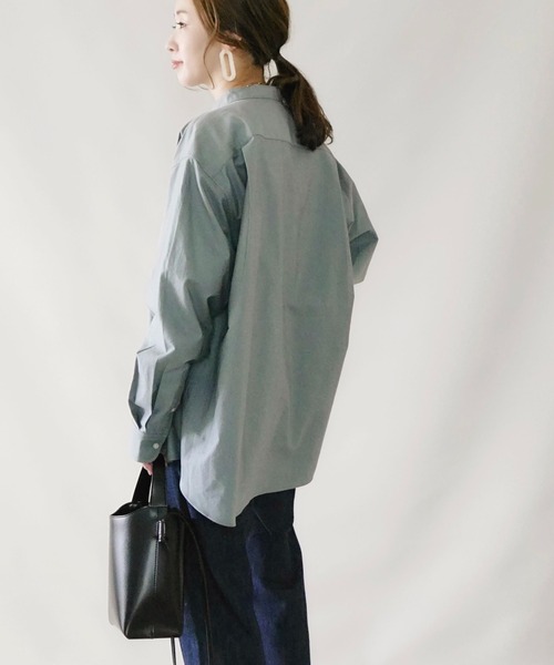 AMERICAN HOLIC（アメリカンホリック）の「【WEB限定】綿オックスシャツ（シャツ/ブラウス・レディース・グレー/オフホワイト/カーキ/サックスブルー/ピンクベージュ・M/L）」の22枚目の写真