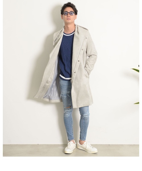 GOSTAR DE FUGA（ゴスタール ジフーガ）の「『GOSTAR DE FUGA』ケーブルラインプルオーバー長袖ニット（ニット/セーター・メンズ・ネイビー/グレー系その他・M/L）」の7枚目の写真