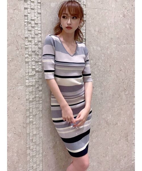 RESEXXY（リゼクシー）の「リブニット五分袖ワンピース（ワンピース・レディース・ブラック/ピンク/その他/モカ/その他1・SMALL/MEDIUM）」の5枚目の写真