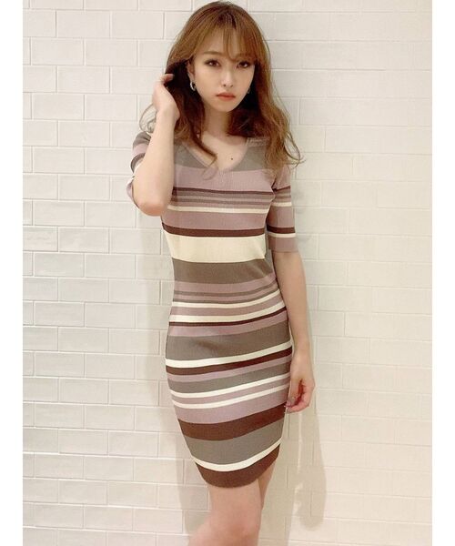 RESEXXY（リゼクシー）の「リブニット五分袖ワンピース（ワンピース・レディース・ブラック/ピンク/その他/モカ/その他1・SMALL/MEDIUM）」の21枚目の写真