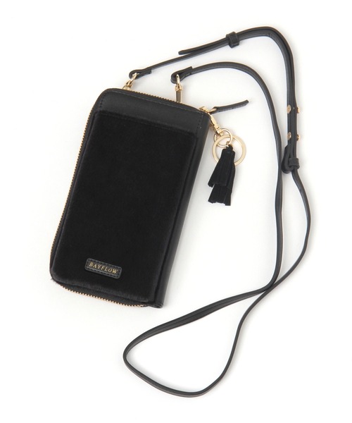 BAYFLOW(ベイフロー)の「フェイクハラコモバイルミニウォレットショルダー(その他小物・レディース・ブラック/ブラウン・FREE)」の1枚目の写真